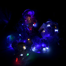 Colorful LED string lights with wish balls for festival decor
