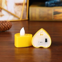 Heart Shape Battery Operated Tea Light LED Candles, Decoration Diwali (24 Pc Set)