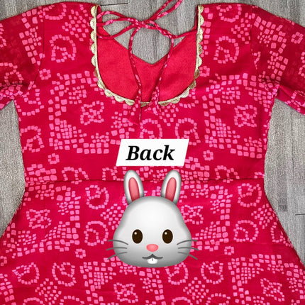 Women'S Red Bandhani Styles Gown