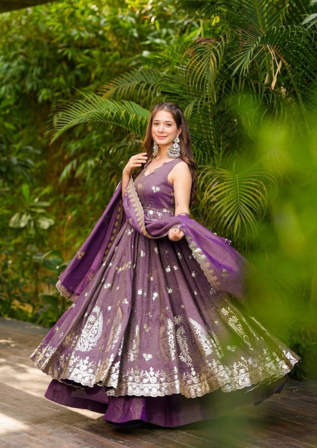 Regal Cosmos Embroidered Anarkali Set with Dupatta-0