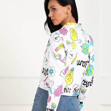 Women's Printed Denim Jacket