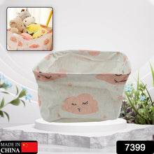 Foldable fabric storage cube, small organizer basket for makeup, baby toys, and books.