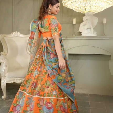 Aranya Multicolor Floral Digital Print Lehenga-2