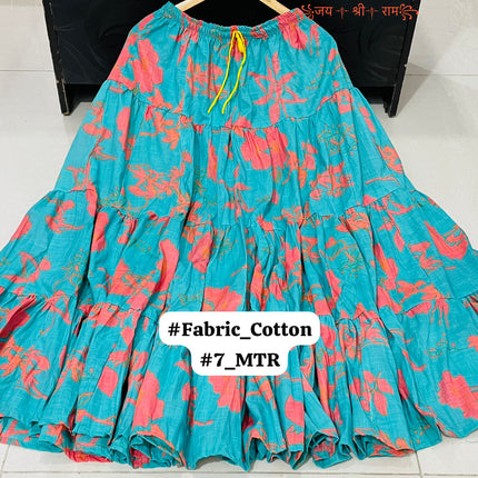 Beautiful 🥰 Cotton Printed 7 Meter Skirt Good quality Product*