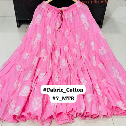 Beautiful 🥰 Cotton Printed 7 Meter Skirt Good quality Product*