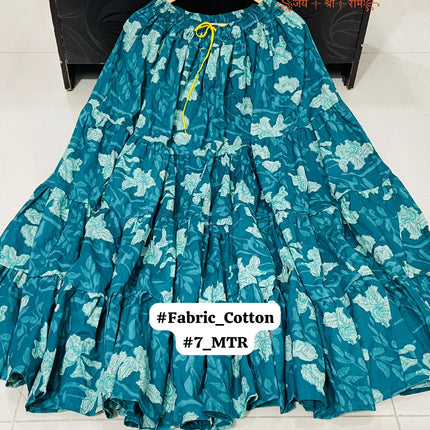 Beautiful 🥰 Cotton Printed 7 Meter Skirt Good quality Product*