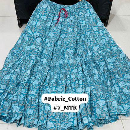 Beautiful 🥰 Cotton Printed 7 Meter Skirt Good quality Product*