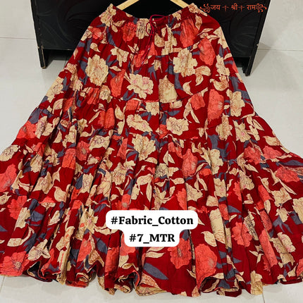 Beautiful 🥰 Cotton Printed 7 Meter Skirt Good quality Product*