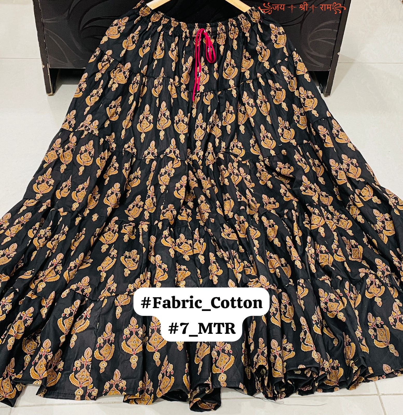 Beautiful 🥰 Cotton Printed 7 Meter Skirt Good quality Product*