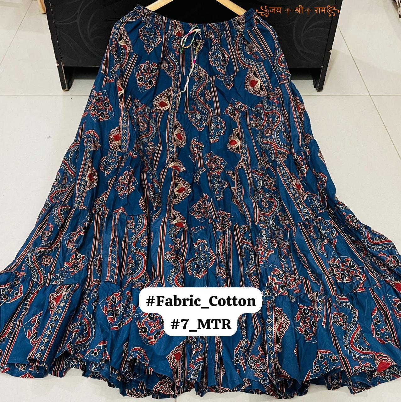 Beautiful 🥰 Cotton Printed 7 Meter Skirt Good quality Product*