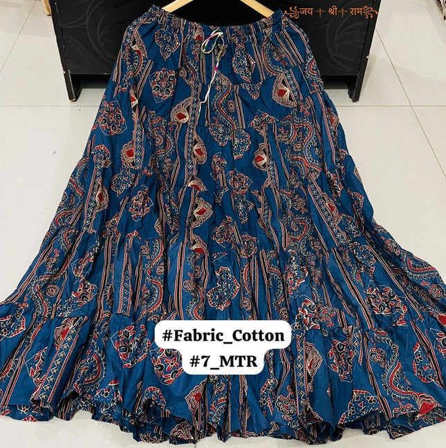 Beautiful 🥰 Cotton Printed 7 Meter Skirt Good quality Product*