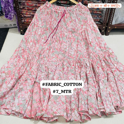 Beautiful 🥰 Cotton Printed 7 Meter Skirt Good quality Product*