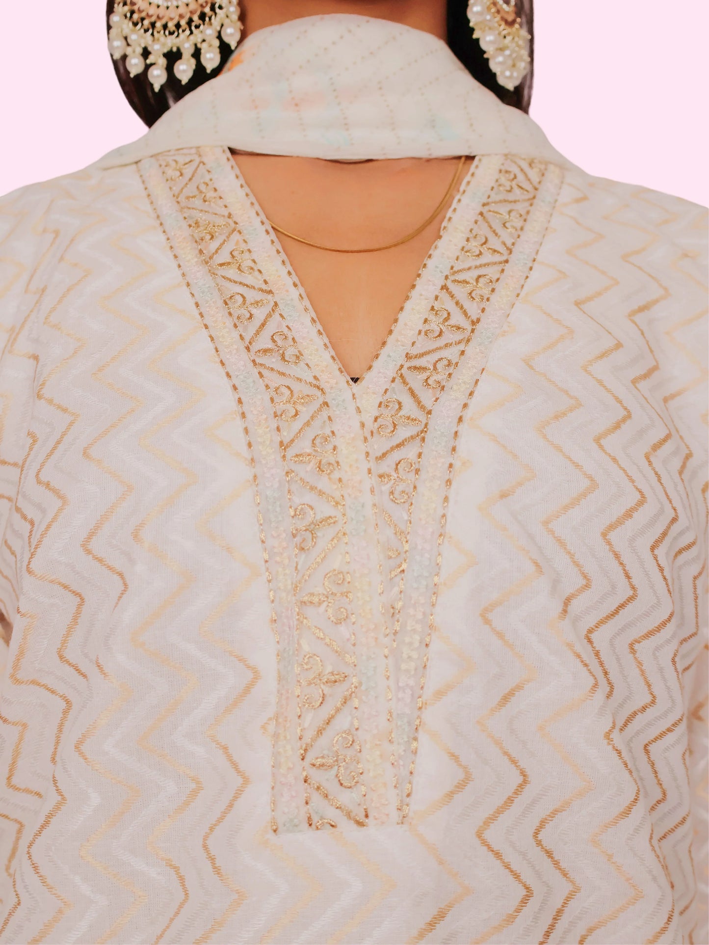 Women's Cotton Kurta-Pant, and Dupatta Set