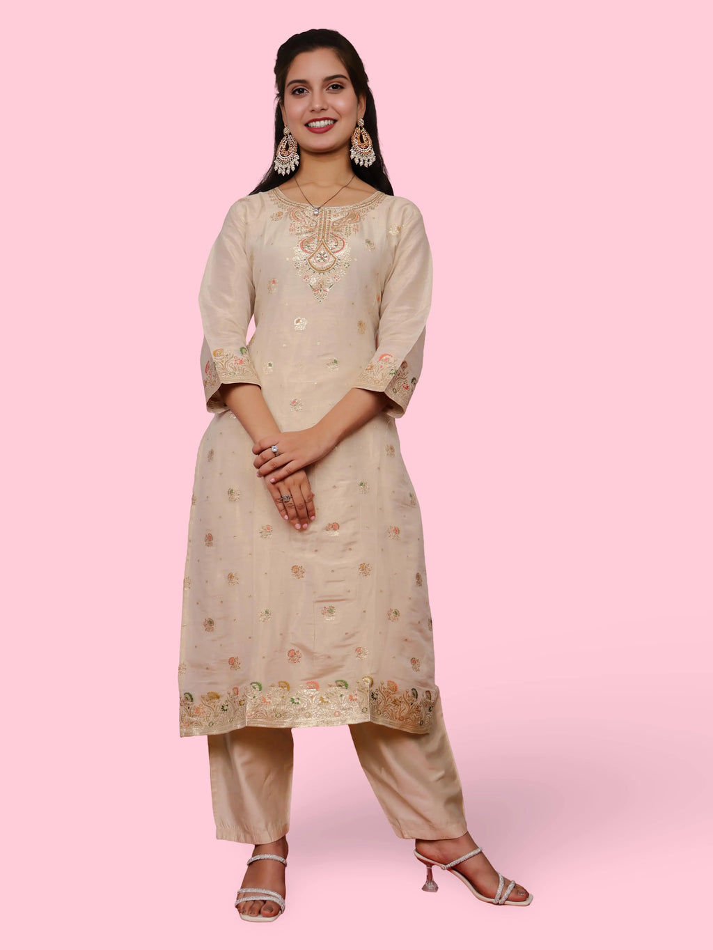 Women's Silk Kurta-Pant, and Dupatta Set