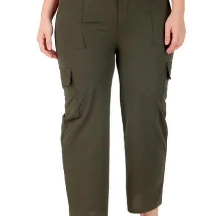 Cotton Blend Straight Fit Trouser for Women (Olive, S)
