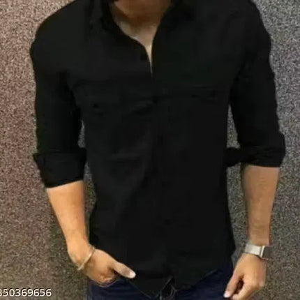 Men Cotton Blend Double Pocket Full Sleeves Shirt Pack of 3