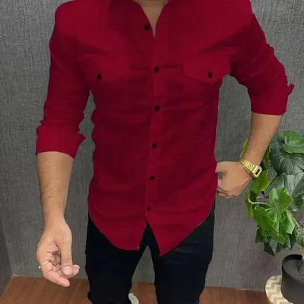 Men Cotton Blend Double Pocket Full Sleeves Shirt Pack of 3