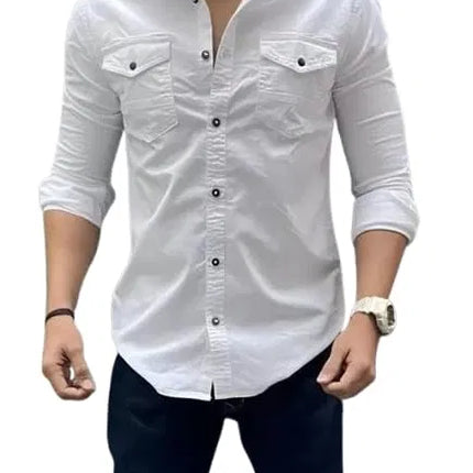 Men Cotton Blend Double Pocket Full Sleeves Shirt Pack of 3