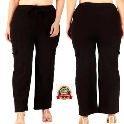 Cotton Blend Straight Fit Trouser for Women (Black, S) (Pack of 2)