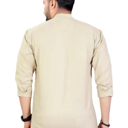 Men's Slim Fit Full Sleeve Cotton Short Kurta Pack of 3