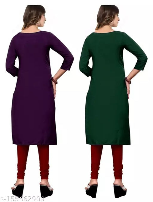 Stylish Multi Crepe 3/4 Sleeves Combo Kurta