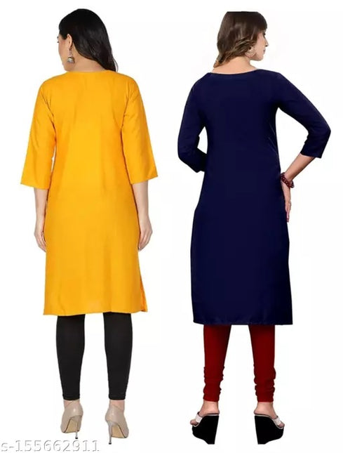 Classy Multi Crepe 3/4 Sleeves Combo Kurta