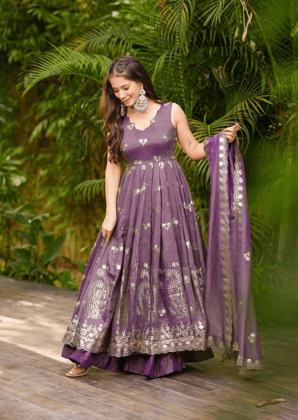 Regal Cosmos Embroidered Anarkali Set with Dupatta-1