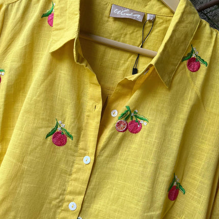 Cherry Embroidery work long dress