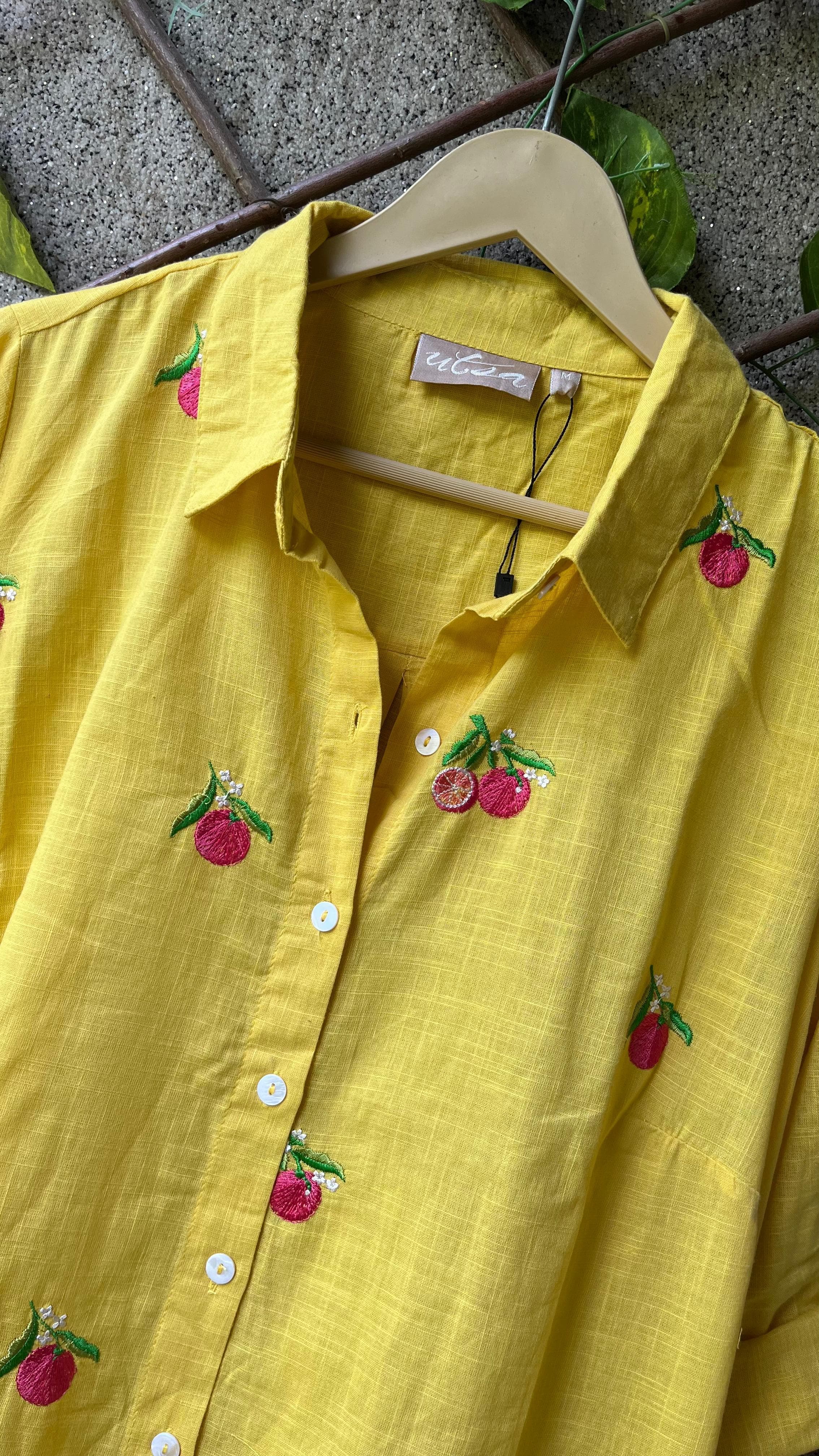 Cherry Embroidery work long dress