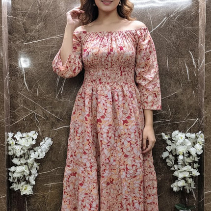 Printed cotton long kurti