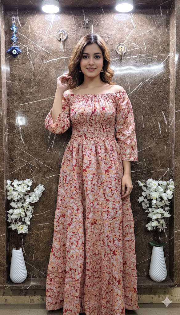 Printed cotton long kurti