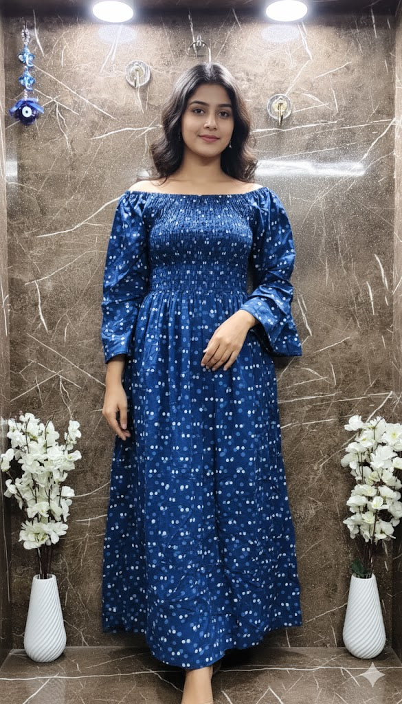 Printed cotton long kurti