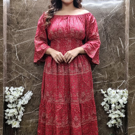 Printed cotton long kurti