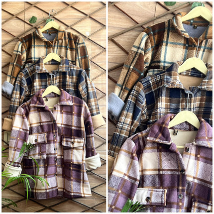 Warm Check Shirts Women