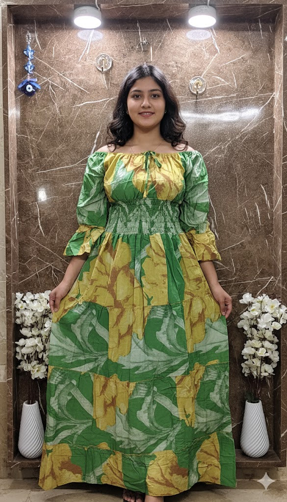 Printed cotton long kurti