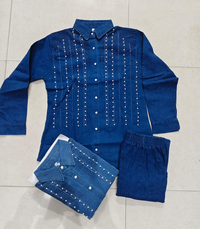 Stone Work Denim cord set