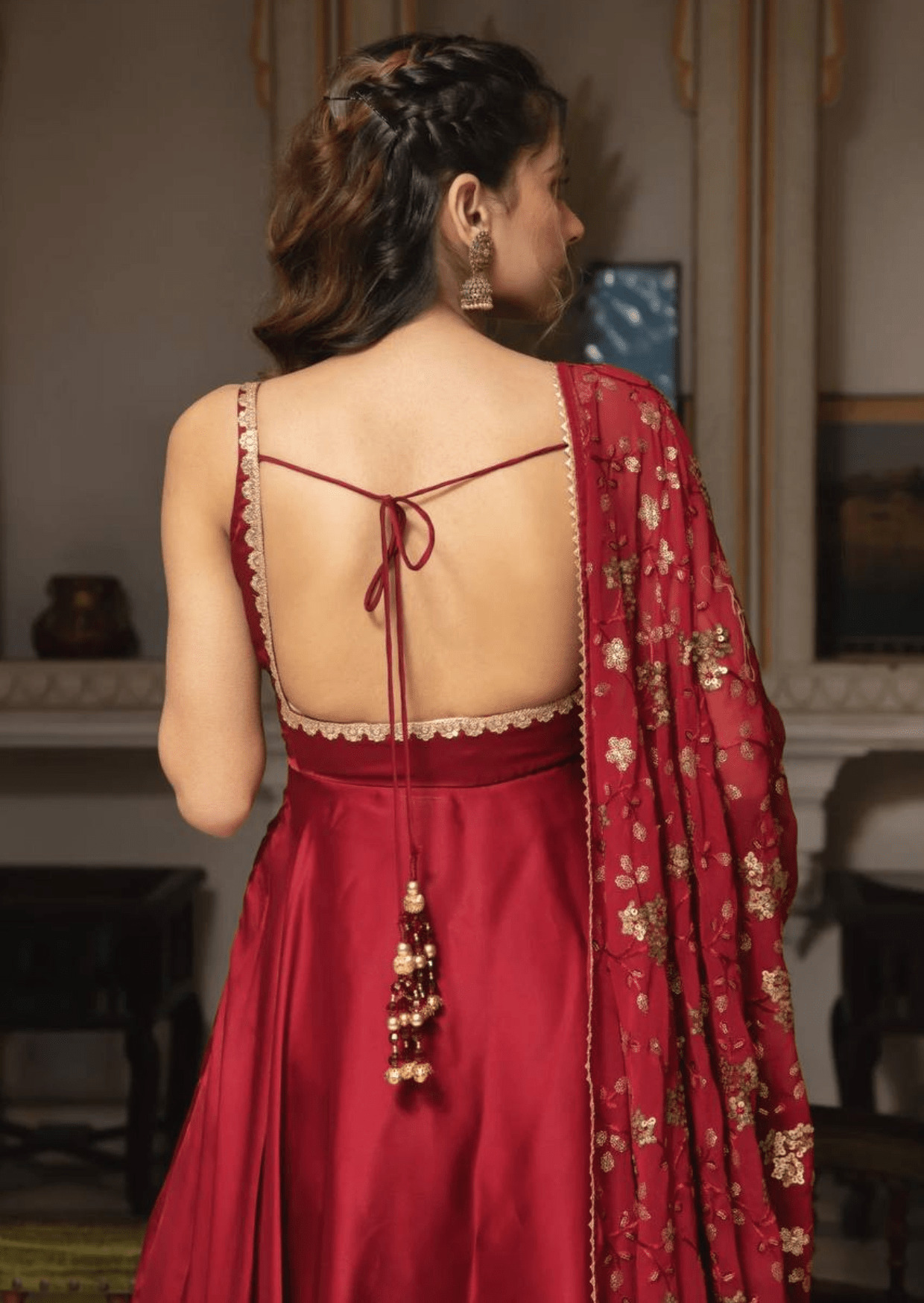Scarlet Elegance Red Embroidered Anarkali Set-3