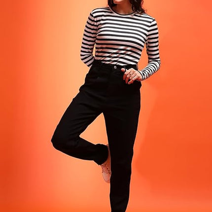 Women High Waisted Charcoal Black Jeans