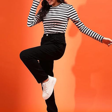 Women High Waisted Charcoal Black Jeans