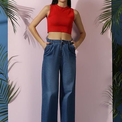 Women High Waisted Midnight Blue Jeans